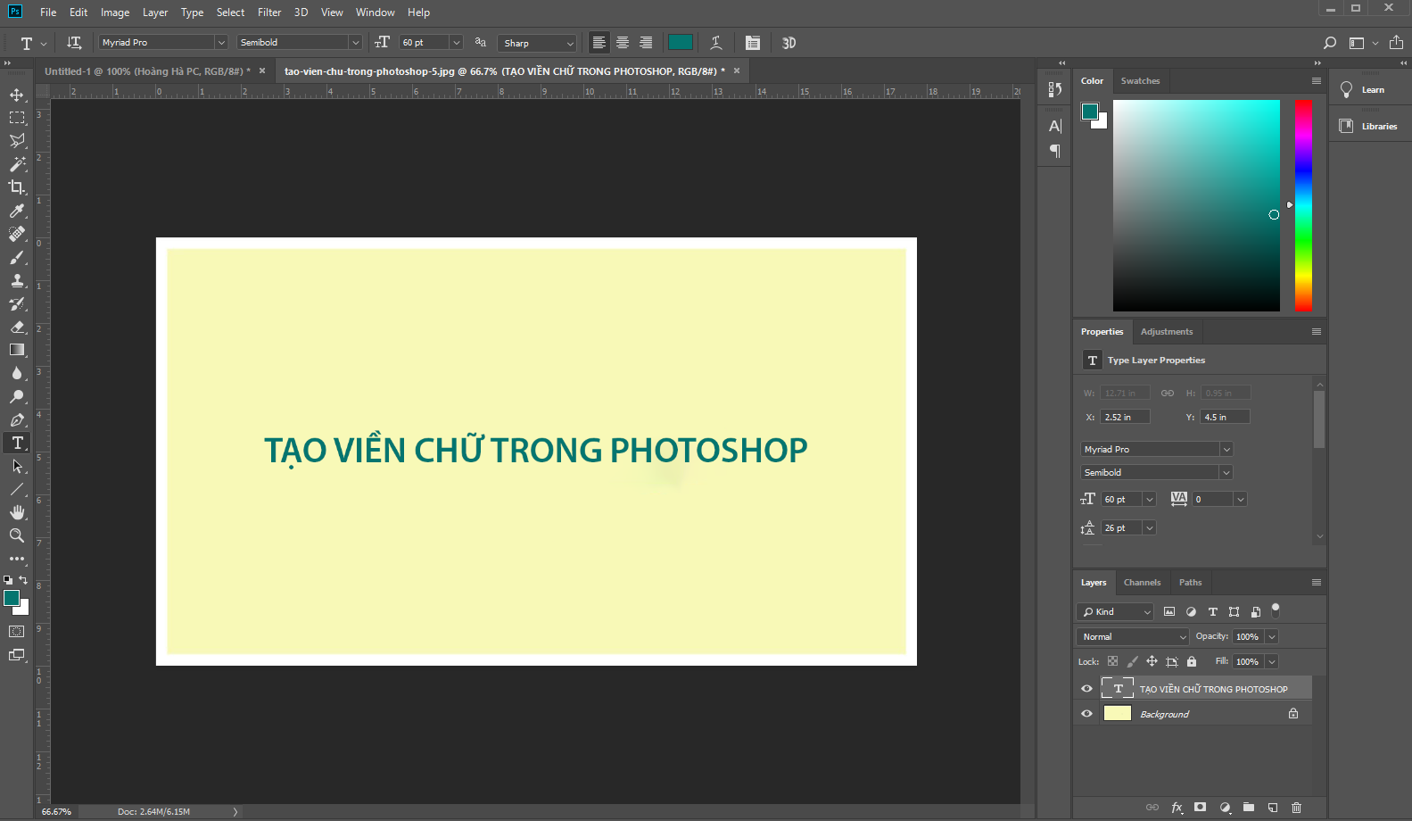 Hướng Dẫn Tạo Viền Chữ Trong Photoshop