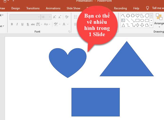 chèn nhiều hình vẽ trong powerpoint