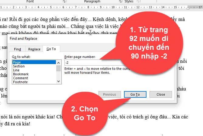 cách di chuyển trang trong word