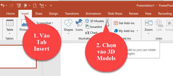 Cách vẽ hình 3D trong powerpoint