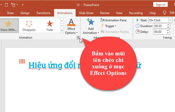 đổi màu cho chữ powerpoint