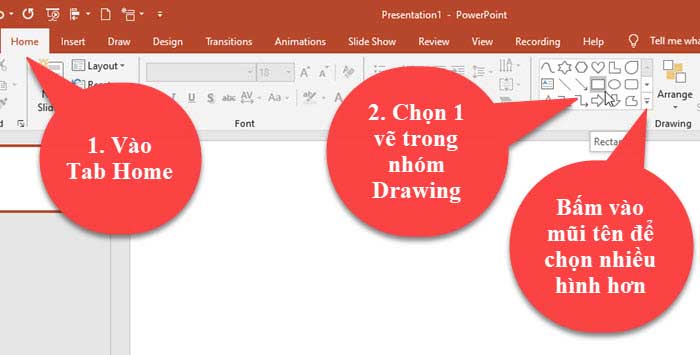 hướng dẫn vẽ hình trong powerpoint