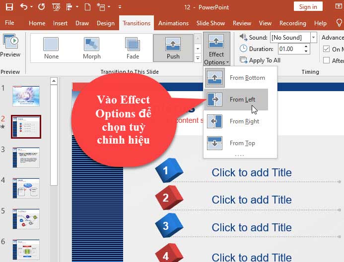 tuỳ chỉnh hiệu ứng powerpoint