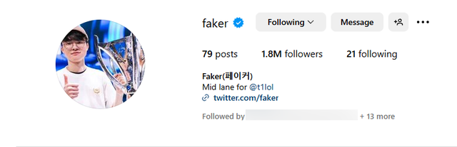 Faker cũng là tuyển thủ LMHT có số người theo dõi Instagram cao nhất thế giới
